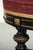 Antique English Stool with Red Fabric Seat and Black Wooden Base with Gold-Colored Details For Sale - Image 9 of 12