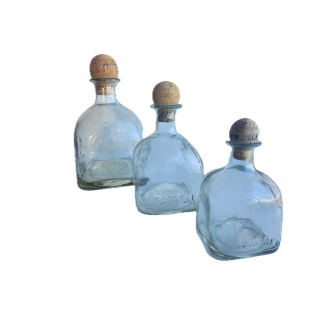 Campaign Patron Tequila Decanters in Hand Blown Glass, Set of 3 For Sale - Image 3 of 9
