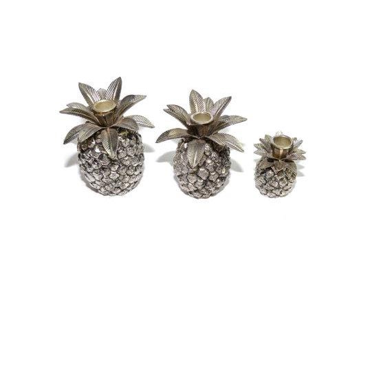 Vintage Silver Pineapple Candle Holders Set of 3 Chairish