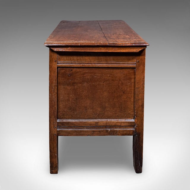 Antique Coffer, English, Oak, Linen Chest, Bay Window Seat, Early Georgian, 1720 For Sale - Image 4 of 12
