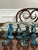 Chinese Stone Chess Set on Brass Framed and Footed Board in Blue and White, 1960s For Sale In Philadelphia - Image 6 of 15