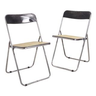 Vintage Italian Folding Chairs in Chrome, 1960s, Set of 2 For Sale