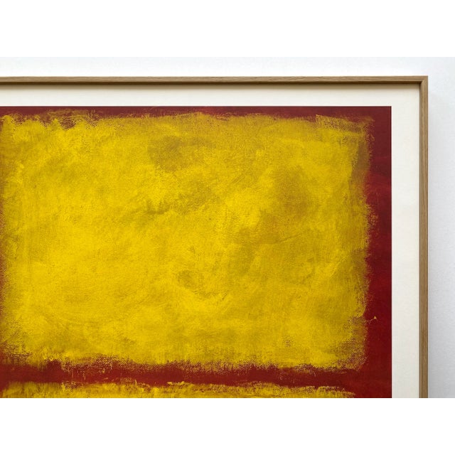 Yellow Mark Rothko Modernist Lithograph Print Framed Abstract Expressionist Fine Art Swiss Exhibition Poster " Untitled " 1968 For Sale - Image 8 of 12
