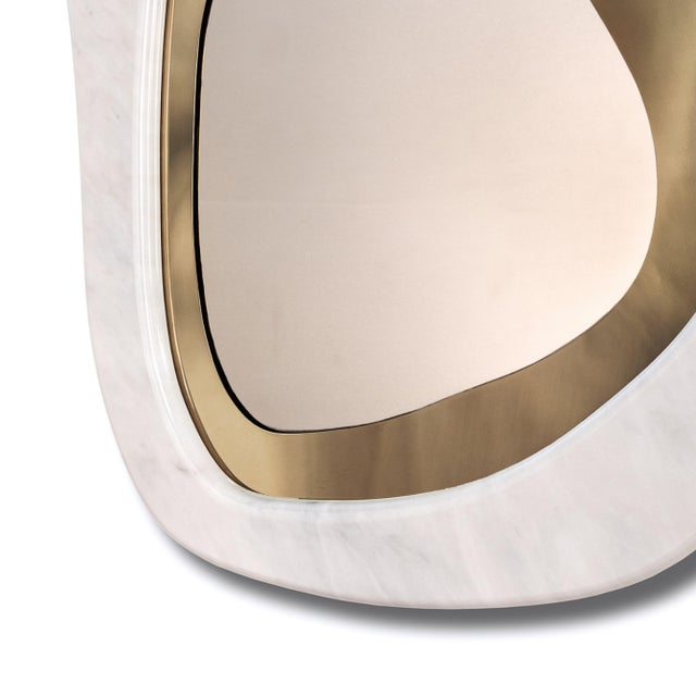 Contemporary Powell Mirror in Estremoz Marble from Insidherland For Sale - Image 3 of 5