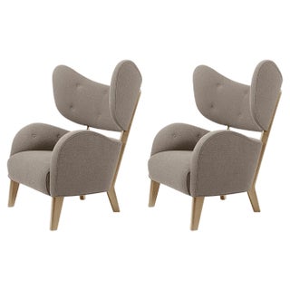 Set of Beige Raf Simons Vidar 3 Natural Oak My Own Lounge Chairs by Lassen For Sale