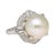 14mm cultured white pearl, beautifully accented by 0.84 carats of baguette and round-cut diamonds, set in Platinum 900...