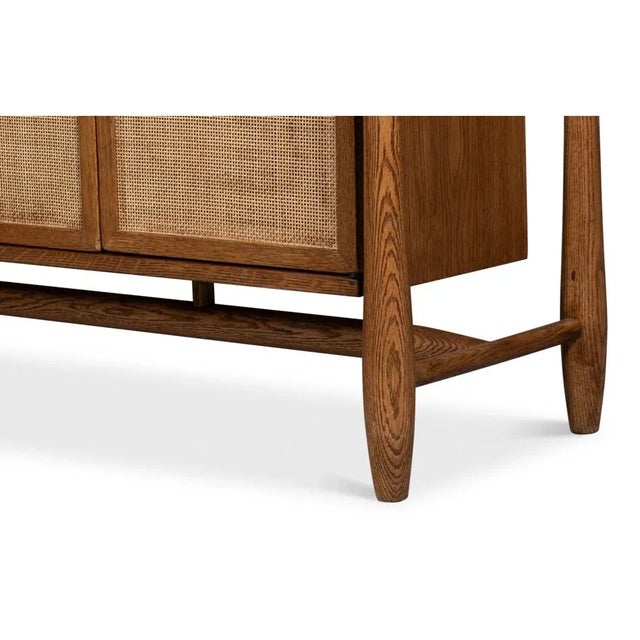 Brown Oak Mid Century Modern Credenza For Sale - Image 8 of 11