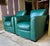 Art Deco 1990s Pair of John Hutton for Donghia "Noble" Green Leather Club Chairs For Sale - Image 3 of 12