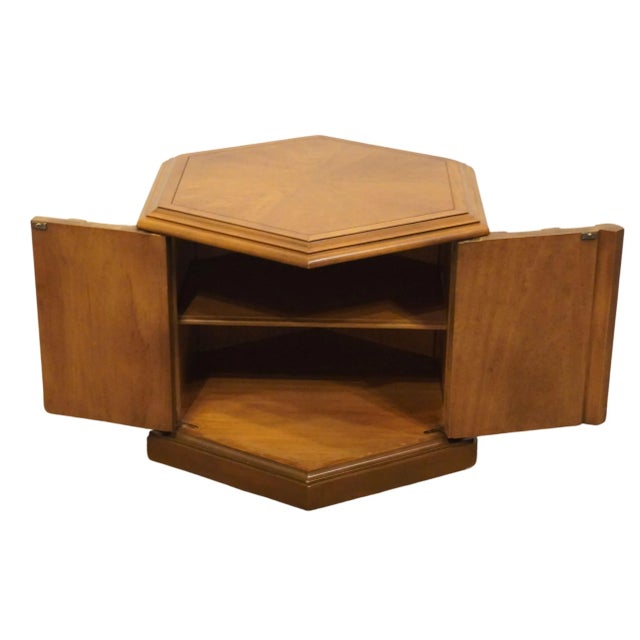 Late 20th Century Drexel Furniture Esperanto Collection Spanish Mediterranean Style Hexagonal Storage Accent End Table For Sale - Image 5 of 10