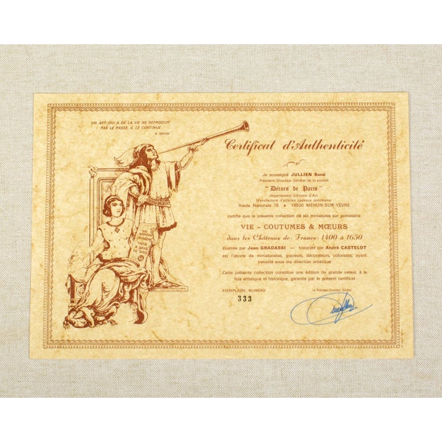 French Chateaux Porcelain Plaques - Boxed - Set of 7 For Sale - Image 10 of 13