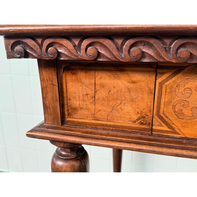 Brown Antique Dressing Table with Mirror, 1930s For Sale - Image 8 of 18
