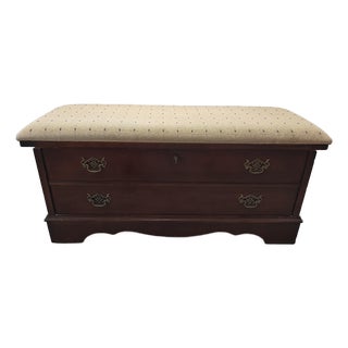 Vintage Virginia Maid by Lane Upholstered Cedar Hope Chest For Sale