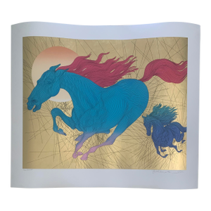 2006 Equus by Guillaume Azoulay Gold Leaf Serigraph, Unframed
