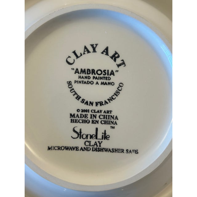 Ceramic Late 20th Century Clay Art Serving Platter Veggies Chip Dip Tray For Sale - Image 7 of 7