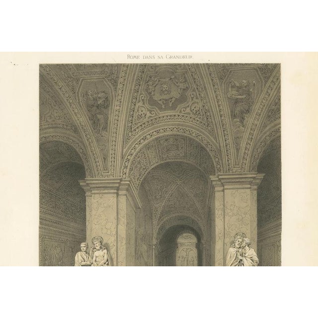 Benoist, The Holy Staircase (Scala Santa), Rome Sacred Interior Scene, 1868, Print For Sale - Image 6 of 10
