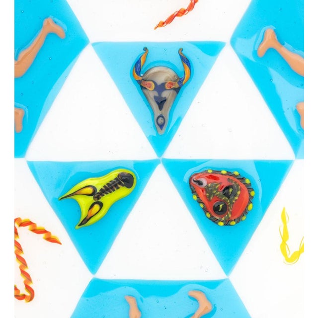 Contemporary Signed Postmodern Fused Art Glass Plate For Sale - Image 3 of 8