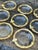 Elevate your tabletop with this radiant set of eight vintage individual ashtrays, a quintessential example of Hollywood...