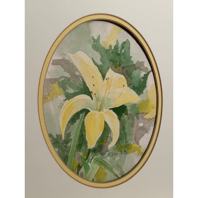 Vintage Shabby Chic Floral Still Life Original Watercolor Paintings, a Pair For Sale - Image 4 of 12