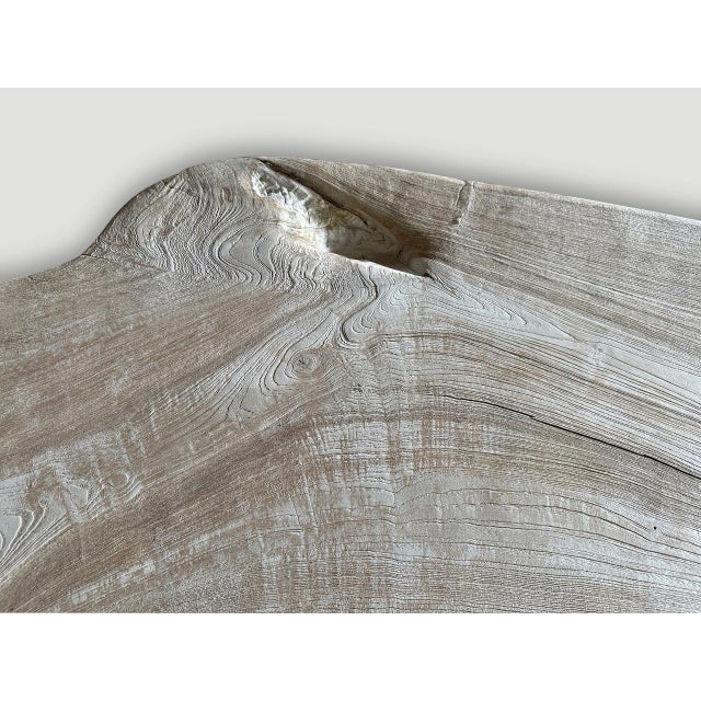 2010s Andrianna Shamaris Curved St. Barts Teak Wood Bench For Sale - Image 5 of 6