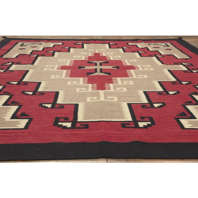 Red Southwest Modern Red Ganado Navajo-Style Rug - 09'01 X 11'09 For Sale - Image 8 of 9