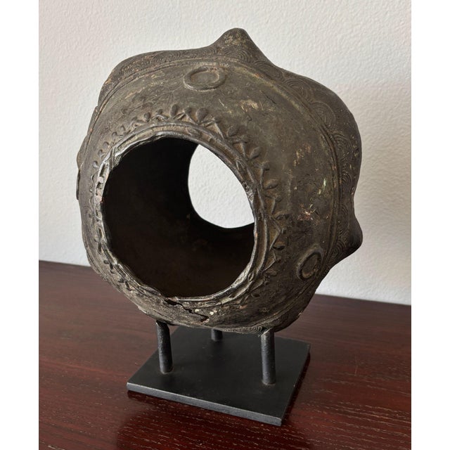 West African Bronze Currency Bracelet, Gan People, Burkina Faso, on Custom Stand For Sale In Palm Springs - Image 6 of 15
