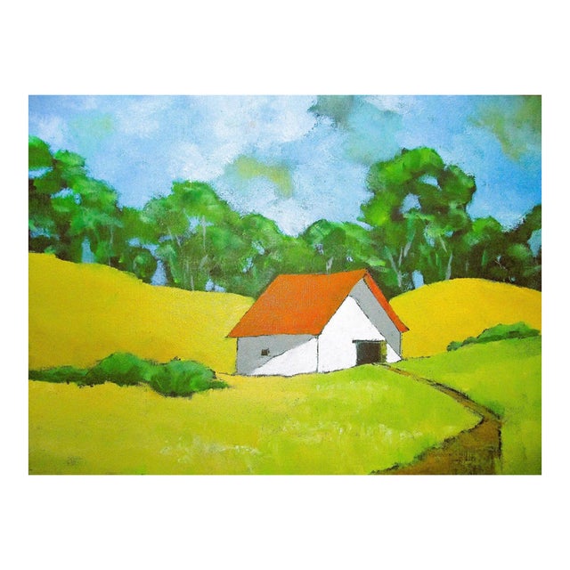 Sonoma Farm Barn Lynne French 11x14 California Landscape Oil Painting For Sale