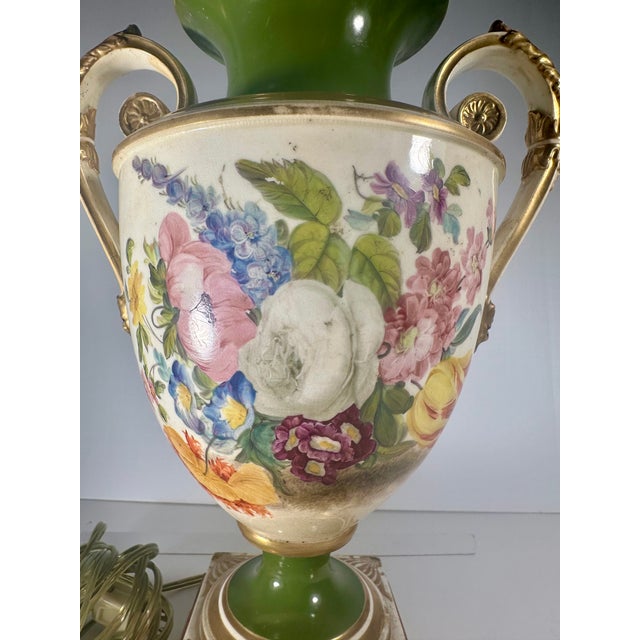 19th Century Old Paris Porcelain Urn Table Lamp. For Sale - Image 13 of 16