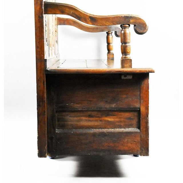 Carved Oak Hall Bench, 1890 For Sale - Image 11 of 14