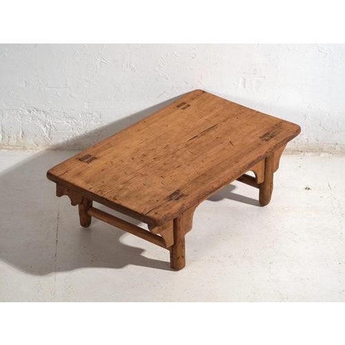 Antique Chinese Qing Dynasty Kang Table in Pine For Sale - Image 3 of 10