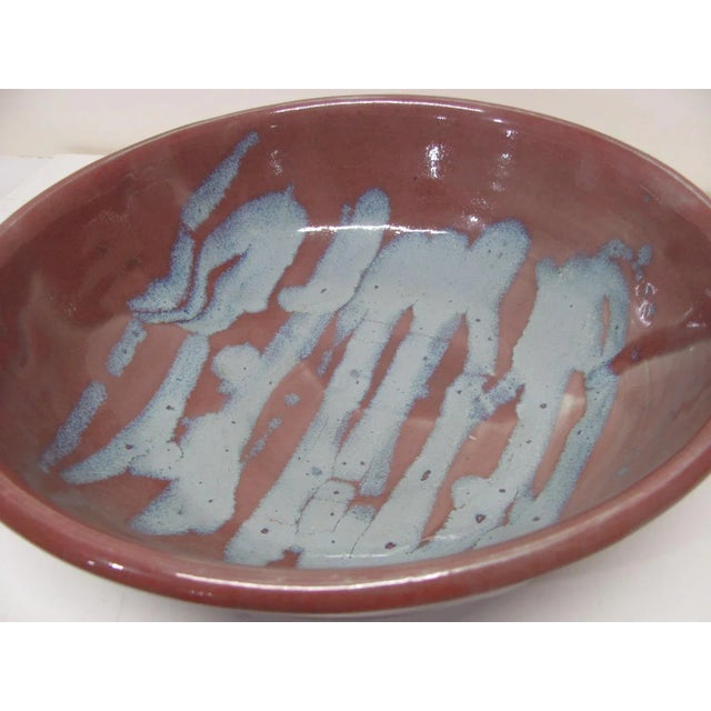 Vintage Ishmael Soto Abstract Pink and Blue Glaze Glazed Bowl For Sale In Providence - Image 6 of 9