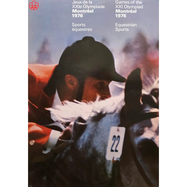 Original 1976 Vintage Montreal Olympic Poster, Equestrian Sports (Large) For Sale - Image 4 of 4