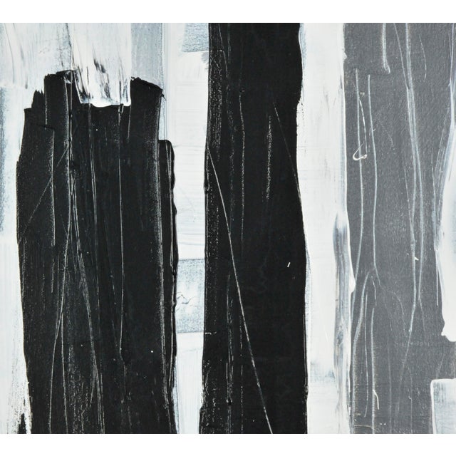 "Red Under Silver, Black & White" Contemporary Abstract Expressionist Acrylic Painting by Robbie Kemper For Sale - Image 4 of 5