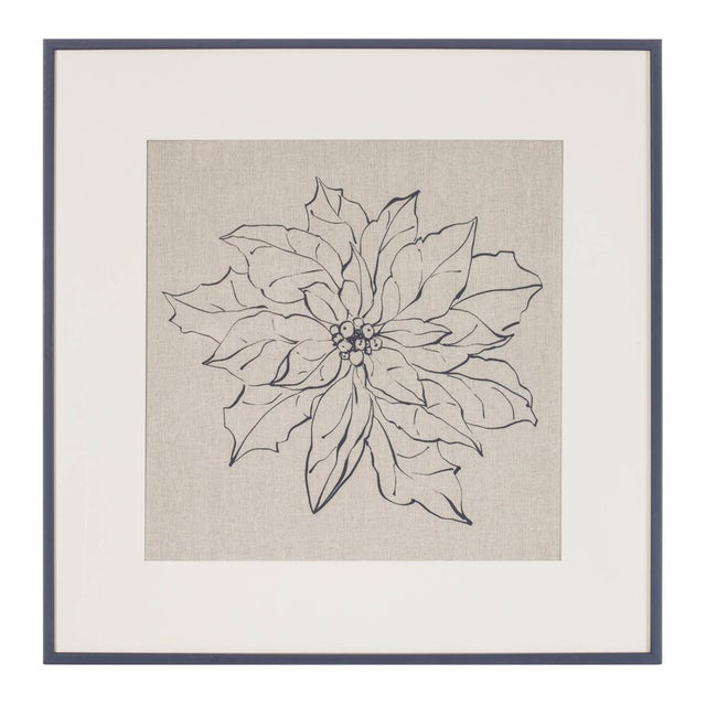 Bring a touch of modern elegance to your holiday decor with the Framed Poinsettia Print Under Glass. Featuring a delicate...