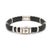 Stones: diamond round brilliant cut .28ctw GH color/SI1-2 clarity black ceramic beads Circumference: 6.5 in. Width: 3/8...