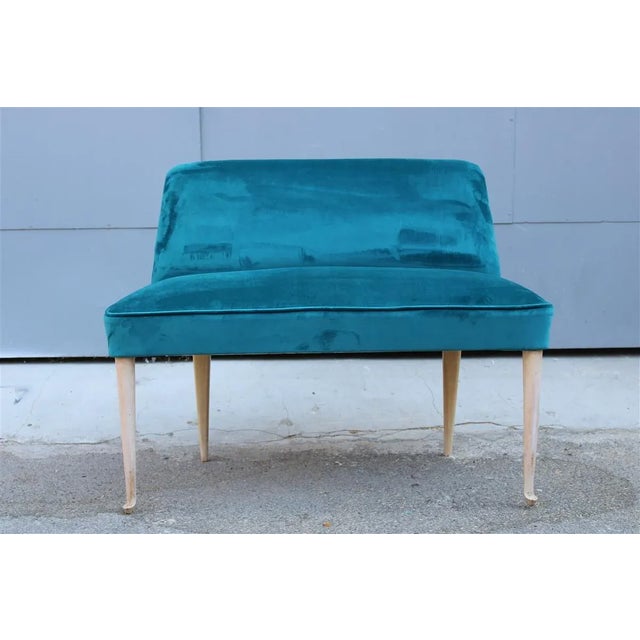 Italian Green Velvet Piccolo Sofa, 1950s For Sale - Image 12 of 12