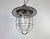 Glass Industrial Green Enamel Cage Pendant Light, 1960s For Sale - Image 7 of 18