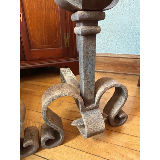 Early 19th Century French Forged Iron Andirons - A Pair For Sale - Image 10 of 12