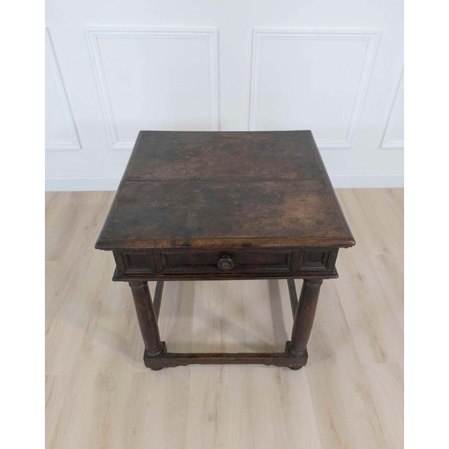 17th Century 17th Century Italian walnut square side table For Sale - Image 5 of 12