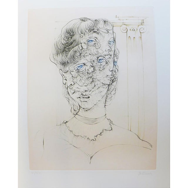 Hans Bellmer, Blue Eyes, 1971, Etching and Aquatint For Sale - Image 3 of 3