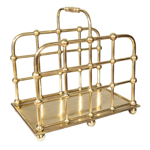 American Aesthetic Brass Wood Caddy For Sale In Boston - Image 6 of 6