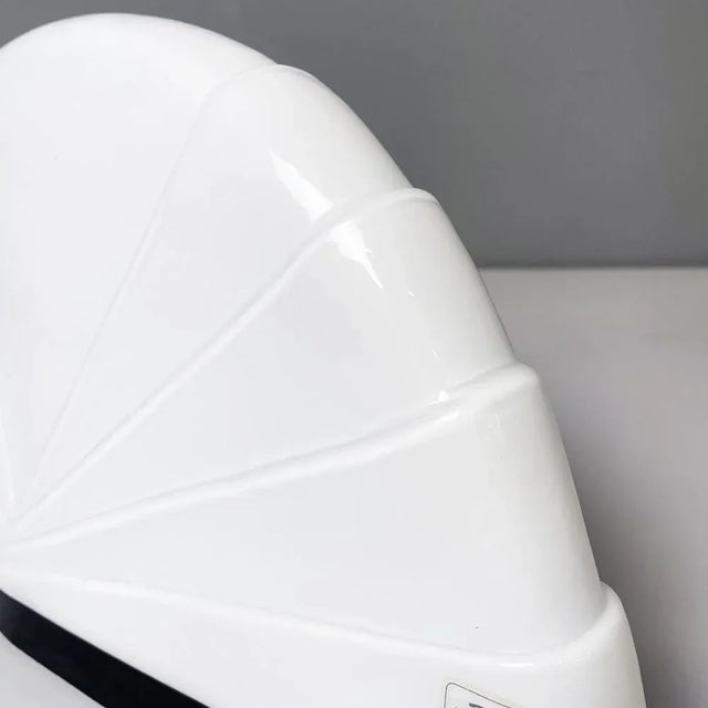 Black Modern Italian Opaline Glass Metal Table Lamp by Paolo Nava for Leucos, 1970s For Sale - Image 8 of 11