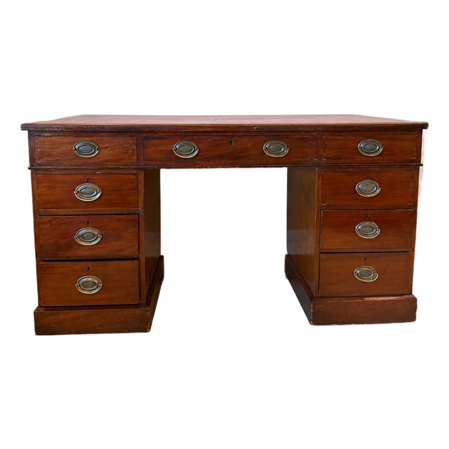 Three Piece Pedestal Desk For Sale