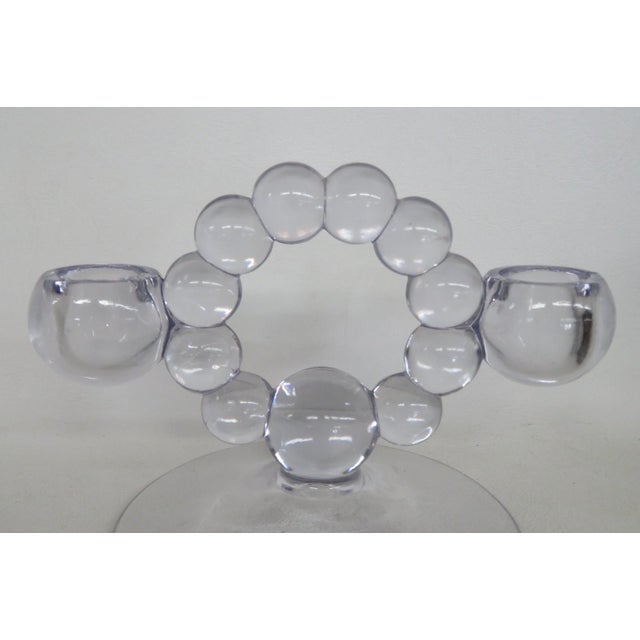 Mid 20th Century Imperial Glass Company Candlewick Stem 3400 Double Candle Holders 2pc Pair 5140b For Sale - Image 5 of 8