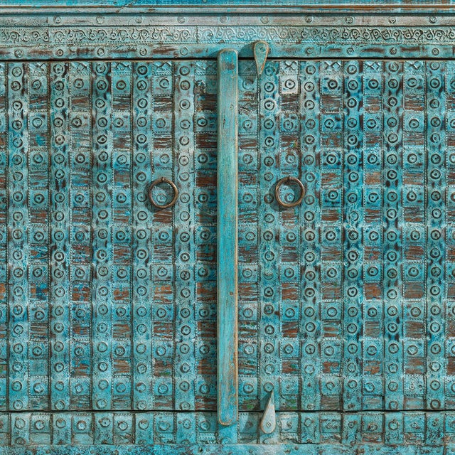 Wood Vintage Blue Pithara Cabinet, 1940s For Sale - Image 7 of 8