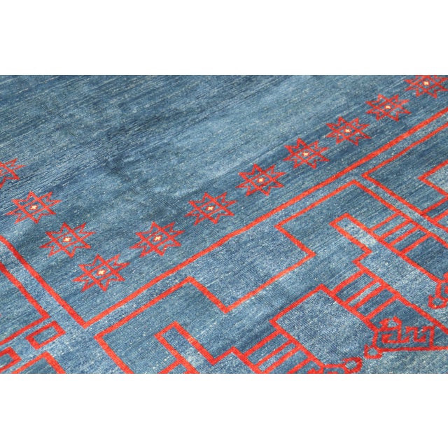 Oversize Contemporary Persian Blue Red Rug For Sale - Image 10 of 12