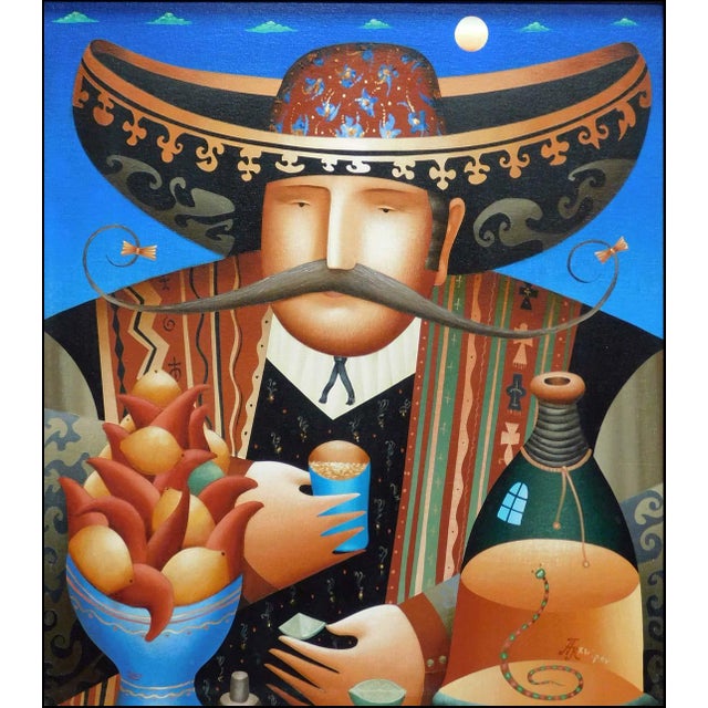 "Patron II" (framed) by Anton Arkhipov Original Oil Painting on Canvas Canvas Size : 26" x 25" Framed size : 38" x 35.5"...