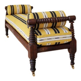 19th Century Vintage Turned Leg Bench For Sale