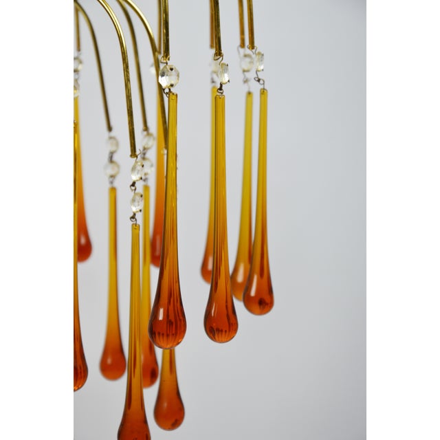 Red Chandelier by P. Venini, 1960s For Sale - Image 8 of 12