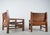 French Armchairs in Olive Wood and Saddle Leather, 1970s, Set of 2 For Sale - Image 10 of 16