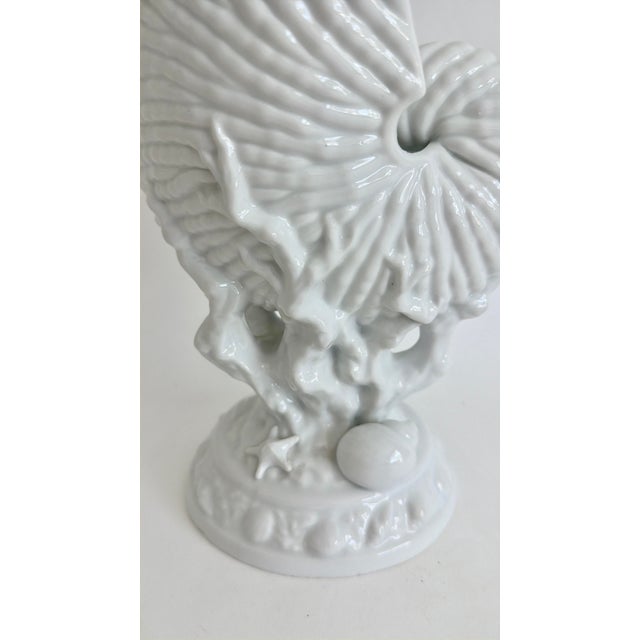 Mid 20th Century Porcelain Blanc De Chine Nautilus Shell Vase For Sale - Image 5 of 7